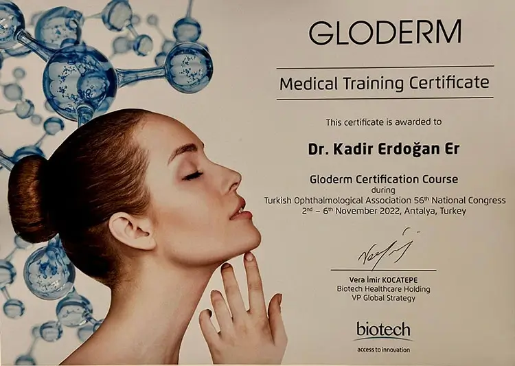 Gloderm sertifikası — Dr. Kadir Erdoğan Er